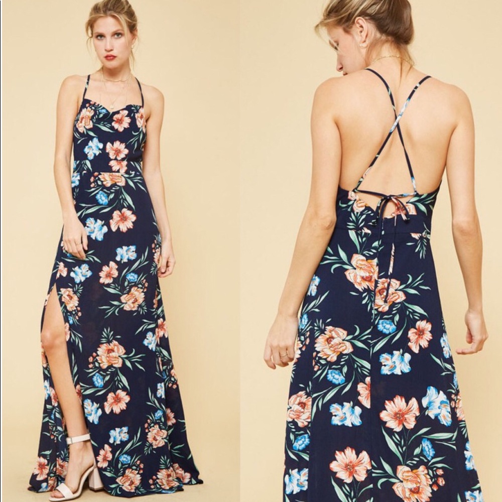 DANIELLE Floral Print Open Back Maxi - Picture 1 of 1